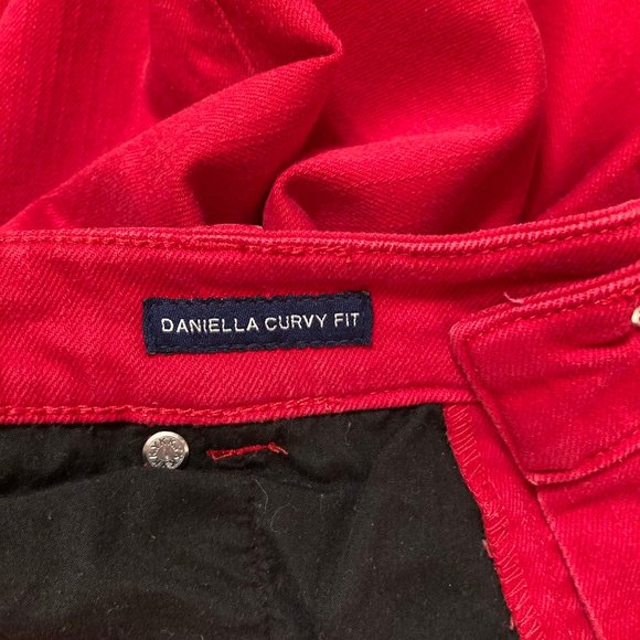 Chaps Daniella Curvy Fit Red Denim Jeans Size 16 - Picture 10 of 13